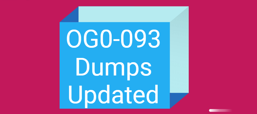OG0-093 TOGAF 9 Combined Part 1 and Part 2 dumps updated