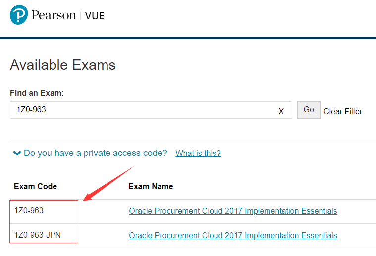 1Z0-963 exam is available at Pearson VUE.