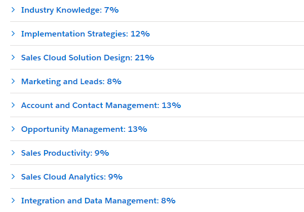 Salesforce Certified Sales Cloud Consultant topics