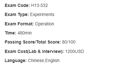 H13-532 exam information