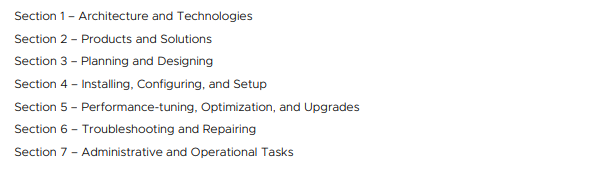VMware 2V0-62.21 exam objectives