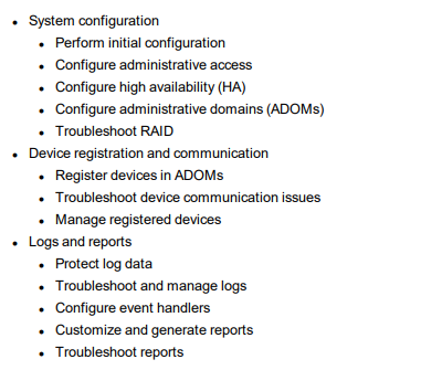 Fortinet NSE5_FAZ-6.4 exam topics