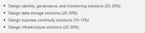 Microsoft AZ-305 topics