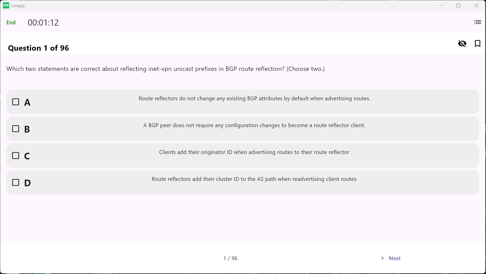 JN0-664 sample question 1