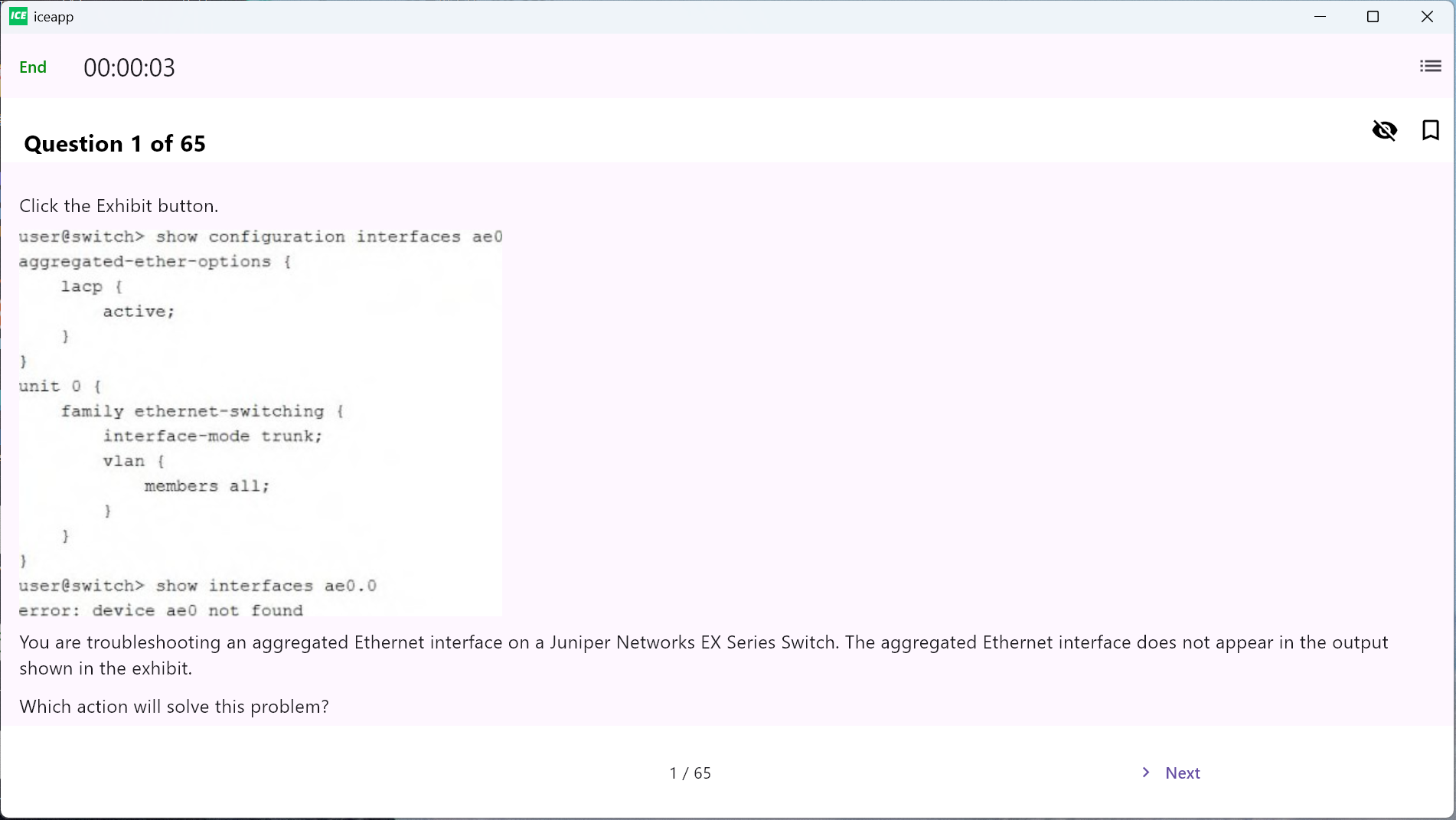 JN0-352 sample question 1